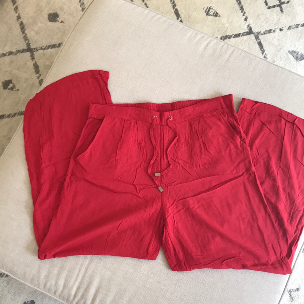 Red Drawstring Pants